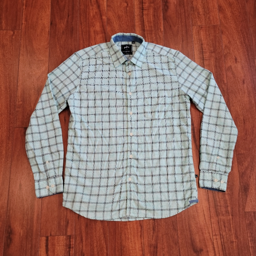 Parx Men's Plaid Long Sleeve Shirt Size 40 CM